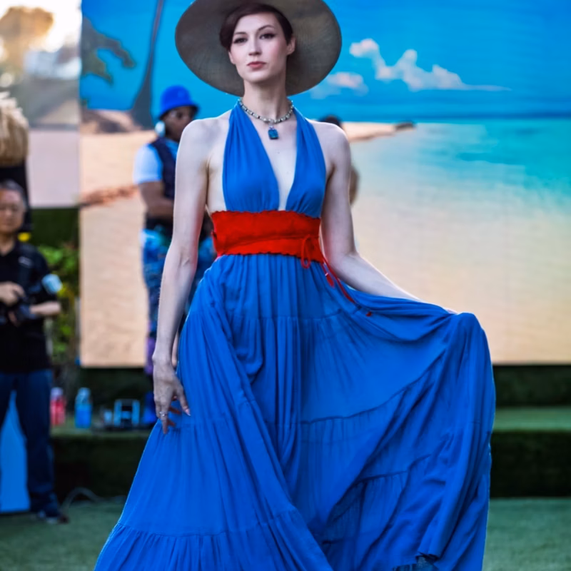 Blue Dress, Beachside Runway