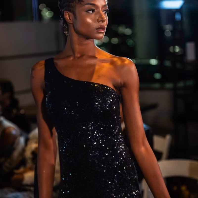 Sequin Gown on the Catwalk