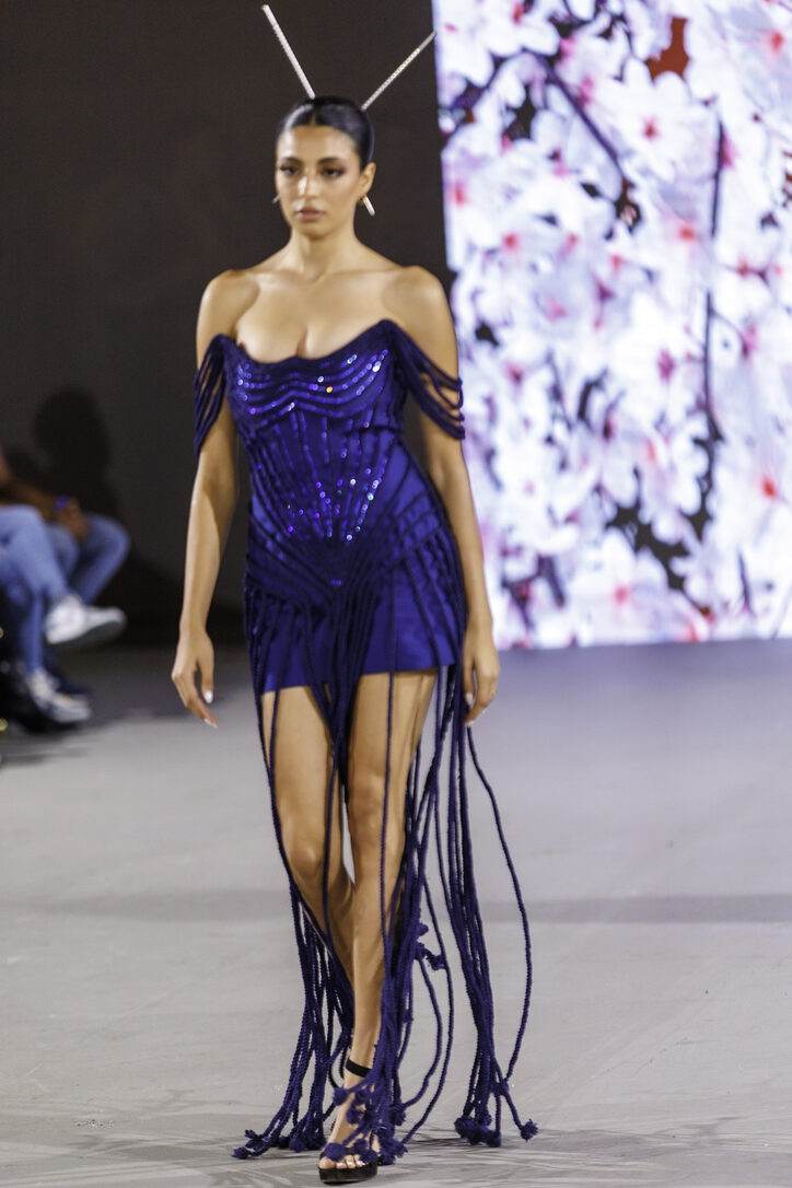 Violet fringed dress from LA Fashion Week / The Bureau