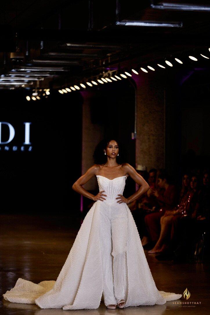 White runway train from LA Fashion Week / Art Hearts Fashion