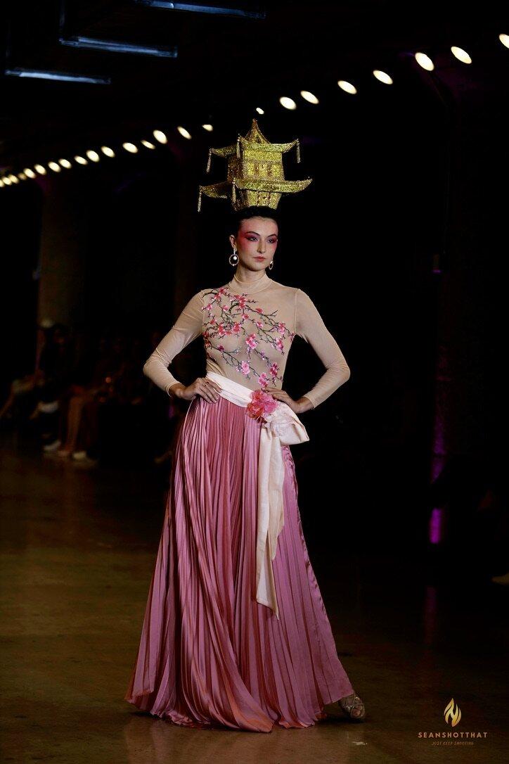 Crown and rose skirt from LA Fashion Week / Art Hearts Fashion