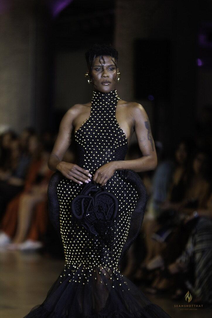 Black dotted halter from LA Fashion Week / Art Hearts Fashion