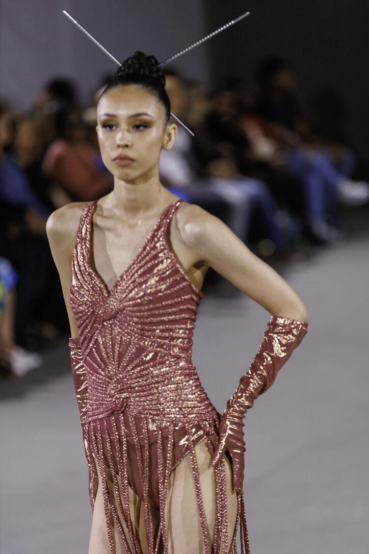 Rose-gold sequin walk from LA Fashion Week / The Bureau