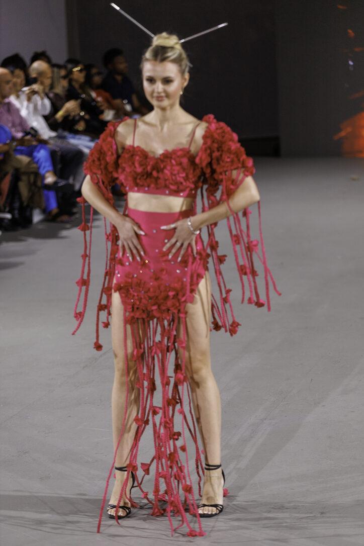 Crystal halter column from LA Fashion Week / The Bureau