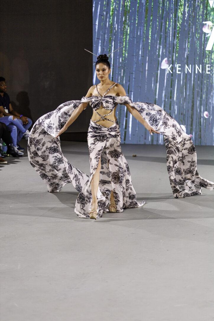 Floral cape spread from LA Fashion Week / The Bureau