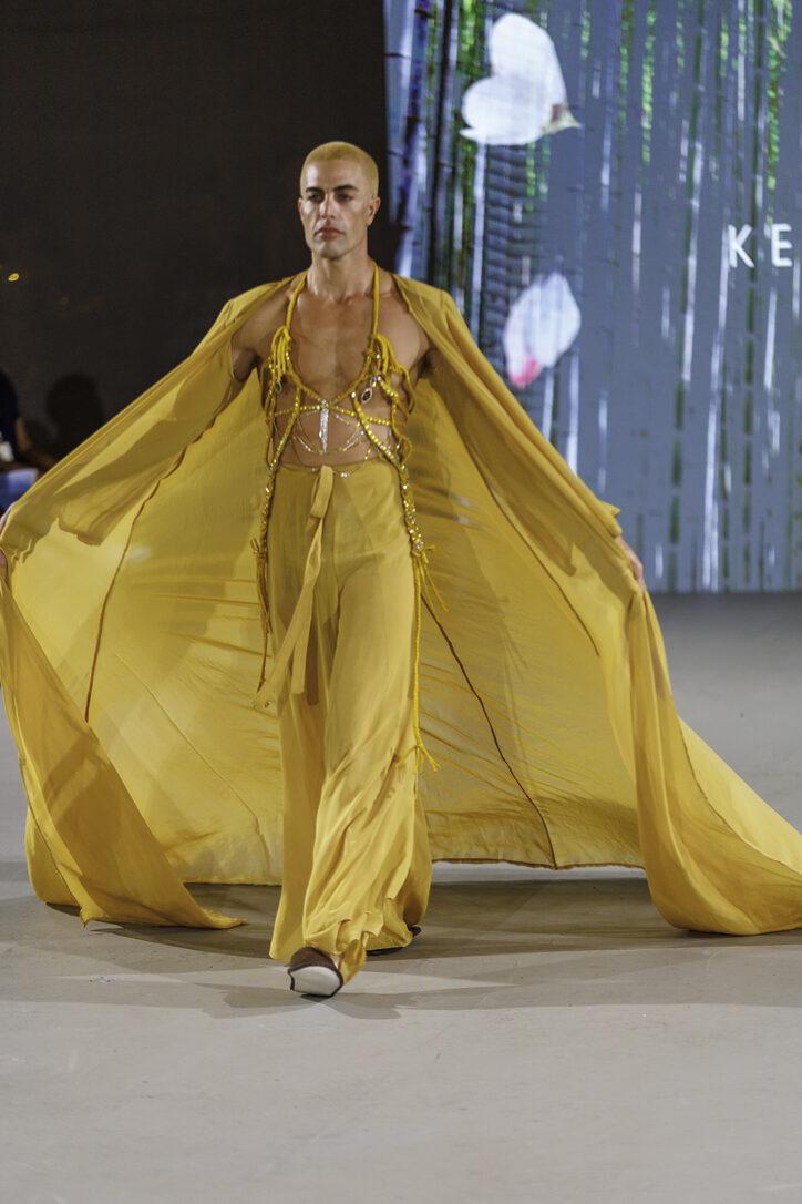 Red one-shoulder gown from LA Fashion Week / The Bureau