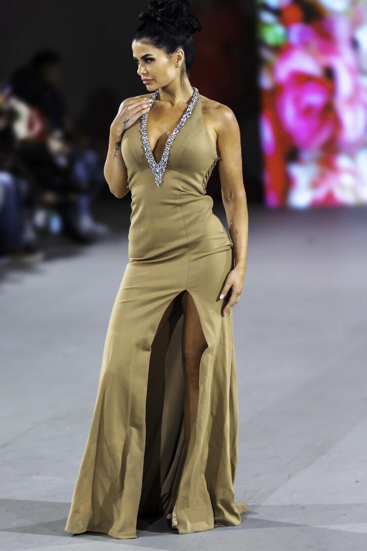 Pink sequin column from LA Fashion Week / The Bureau