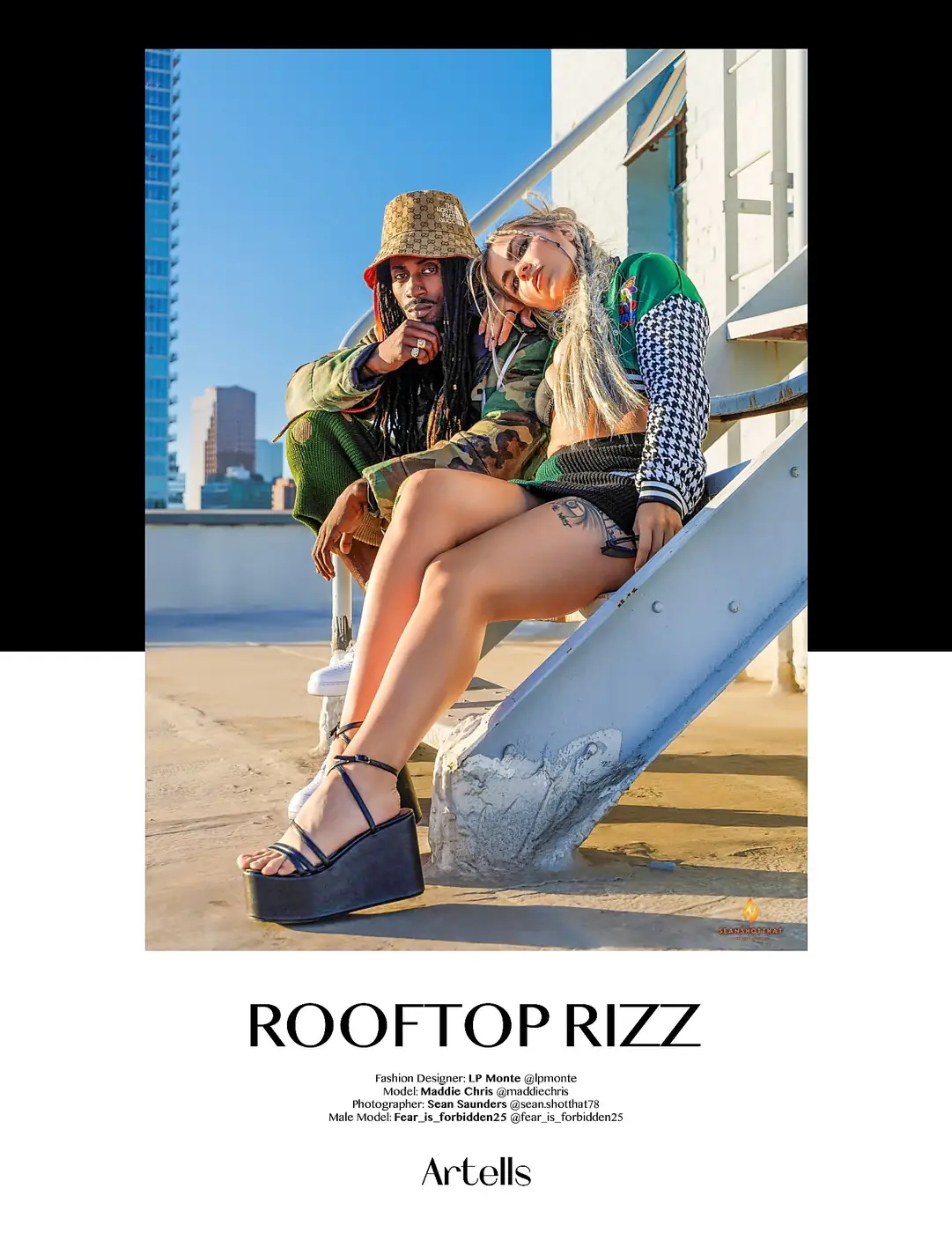 Artells Magazine Rooftop Rizz editorial page crediting Sean Saunders as photographer