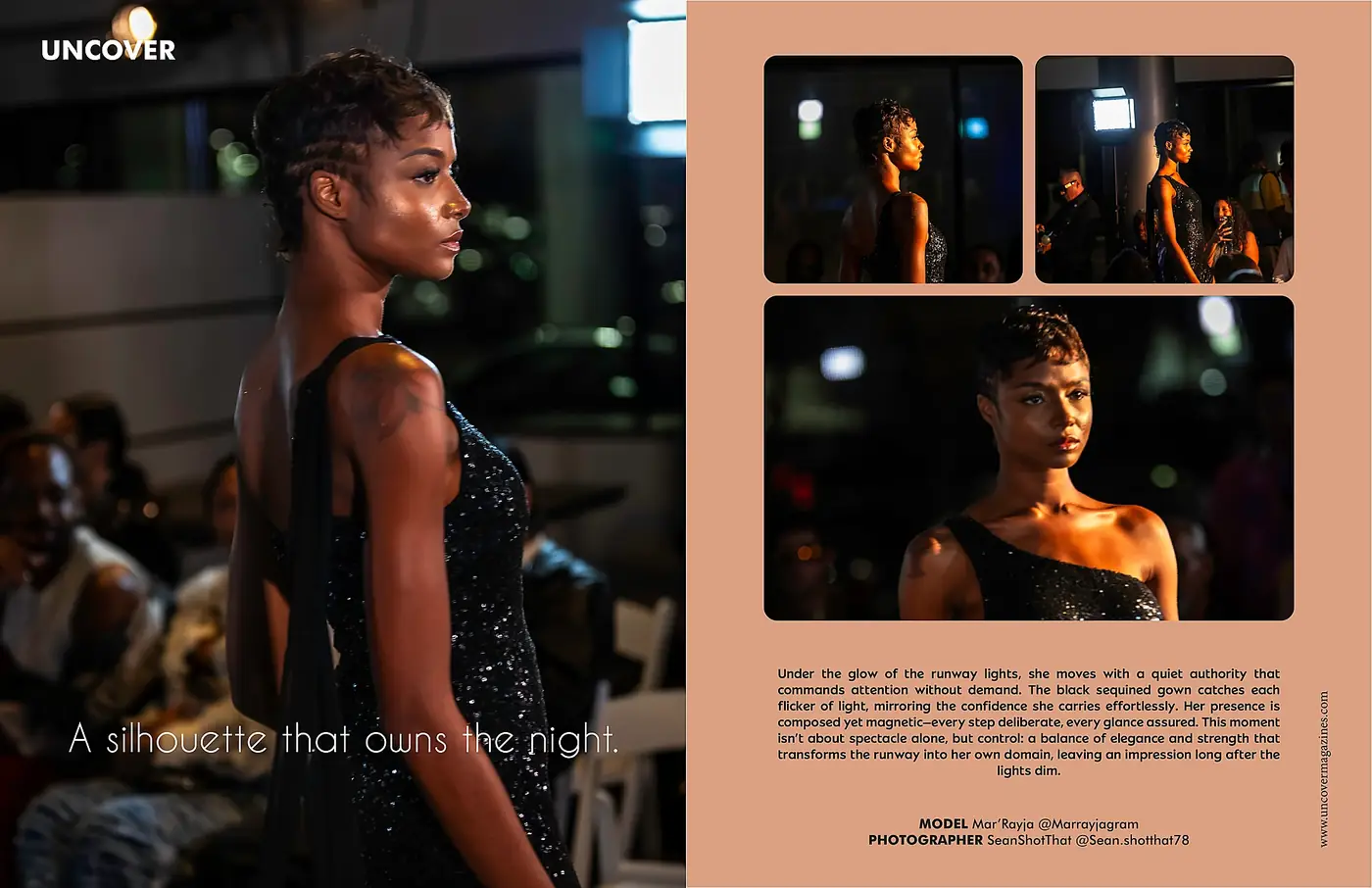 UNCOVER editorial spread featuring MarRayja with SeanShotThat photographer credit