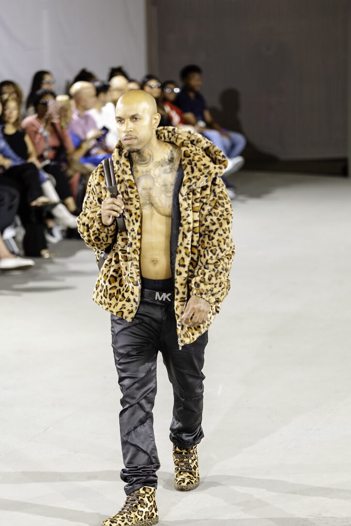 Oversized Leopard-Print Coat at Los Angeles Fashion Week